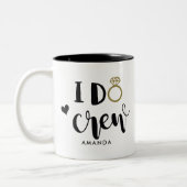 Bridesmaid I Do Crew Black and White Zweifarbige Tasse (Links)