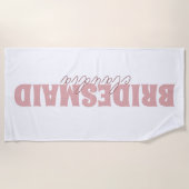 Bridesmaid Individuelle Name Girly White and Peach Strandtuch (Vorderseite)