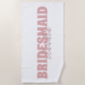 Bridesmaid Individuelle Name Girly White and Peach Strandtuch (Vorderseite)