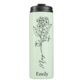 Bridesmaid Individuelle Name May Birth Blume Hawth Thermosbecher (Vorderseite)