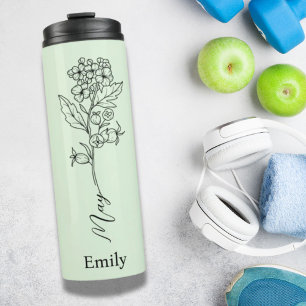 Bridesmaid Individuelle Name May Birth Blume Hawth Thermosbecher
