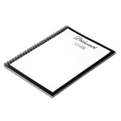 Bridesmaid Individuelle Name Schwarz-weiß Simple W Notizblock (Linke Seite)