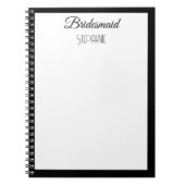 Bridesmaid Individuelle Name Schwarz-weiß Simple W Notizblock (Vorderseite)