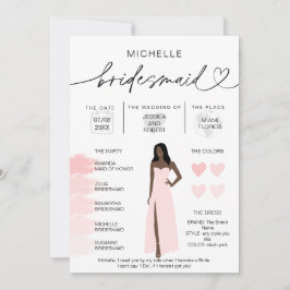 Bridesmaid Info Blush Pink Palette Infografik Inv Einladung