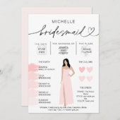 Bridesmaid Info Blush Pink Palette Infografik Inv Einladung (Vorne/Hinten)