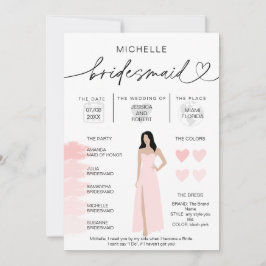 Bridesmaid Info Blush Pink Palette Infografik Inv Einladung