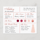 Bridesmaid Information Card Rose Gold Blush Pink (Vorderseite)