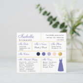 Bridesmaid Information Card Violet Lila Gold (Stehend Vorderseite)
