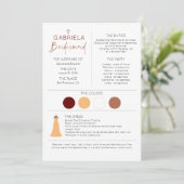 Bridesmaid-Informationen und Vorlage für die Vorsc (Stehend Vorderseite)