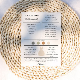 Bridesmaid-Informationskarte Dankeskarte