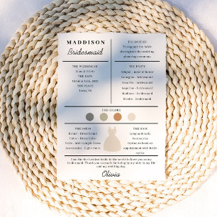 Bridesmaid-Informationskarte Dankeskarte