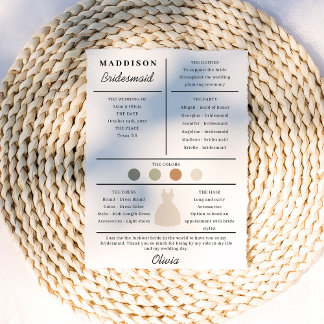 Bridesmaid-Informationskarte Dankeskarte