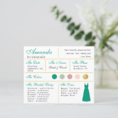 Bridesmaid-Informationskarte Emerald Green Gold (Stehend Vorderseite)