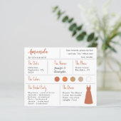 Bridesmaid-Informationskarte - Terracotta-Neutrale (Stehend Vorderseite)