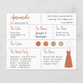 Bridesmaid-Informationskarte - Terracotta-Neutrale (Vorderseite)