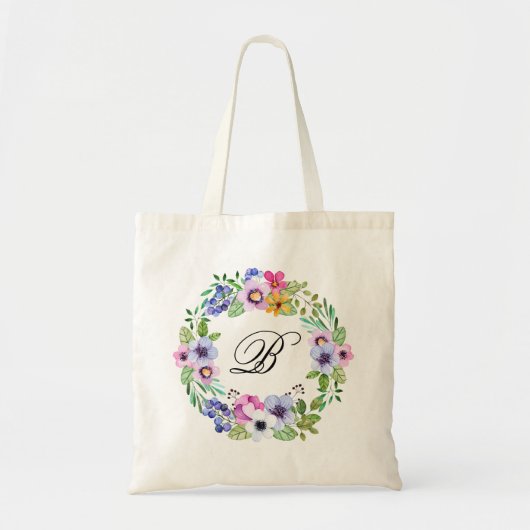 Bridesmaid Initial Monogram Wedding Day Gift Party Tragetasche (Vorne)