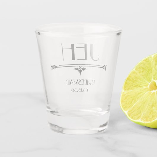 Bridesmaid-Initials Schnapsglas (Rückseite)