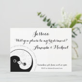 BRIDESMAID INVITE b/w taucht anpassbar Einladung (Stehend Vorderseite)