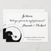 BRIDESMAID INVITE b/w taucht anpassbar Einladung (Vorne/Hinten)