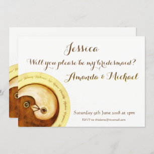 BRIDESMAID INVITE Goldtauben, anpassbar Einladung