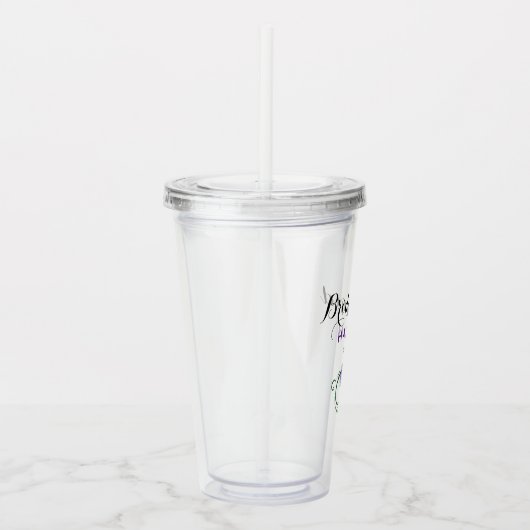 Bridesmaid Junggeselinnen-Abschied Wedding Lila Acryltrinkbecher (Rechts)