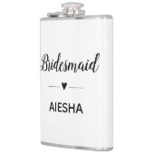 Bridesmaid Kalligrafie Herz Personalisierte Hochze Flachmann (Links)