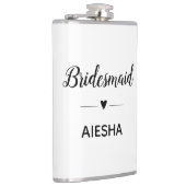 Bridesmaid Kalligrafie Herz Personalisierte Hochze Flachmann (Rechts)
