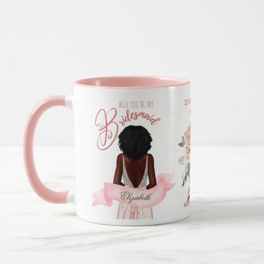 Bridesmaid Karikatur Vorschlag Danke, Custom Tasse (Links)