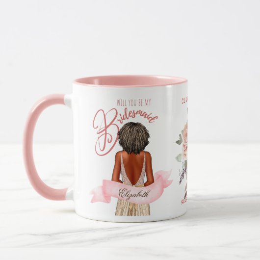 Bridesmaid Karikatur Vorschlag Danke, Custom Tasse (Links)