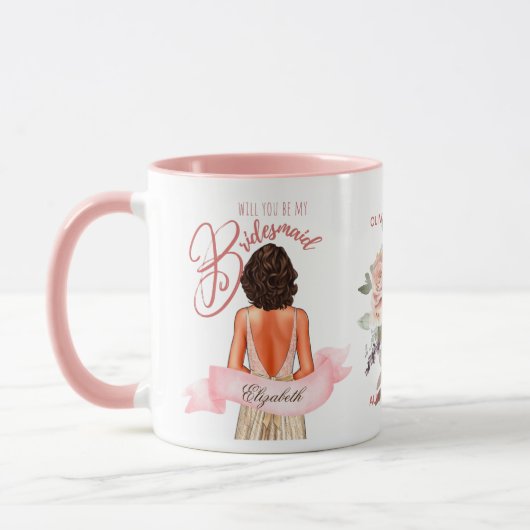 Bridesmaid Karikatur Vorschlag Danke, Custom Tasse (Links)