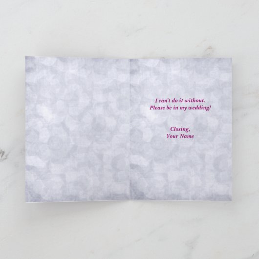 Bridesmaid-Karte anziehen Einladung (Innenseite)