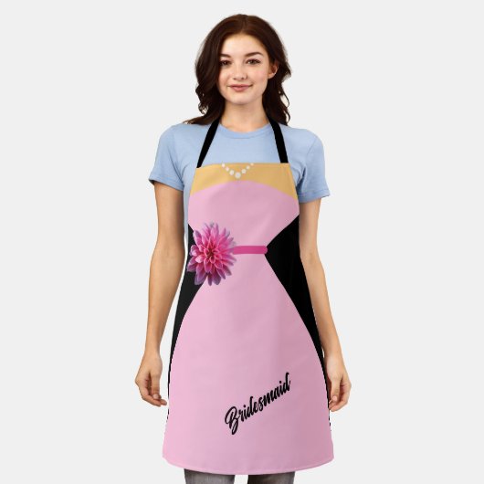 Bridesmaid-Kleid Rosa mit rosa Blume Persönlich ge Schürze (Getragen)