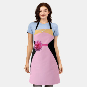 Bridesmaid-Kleid Rosa mit rosa Blume Schürze