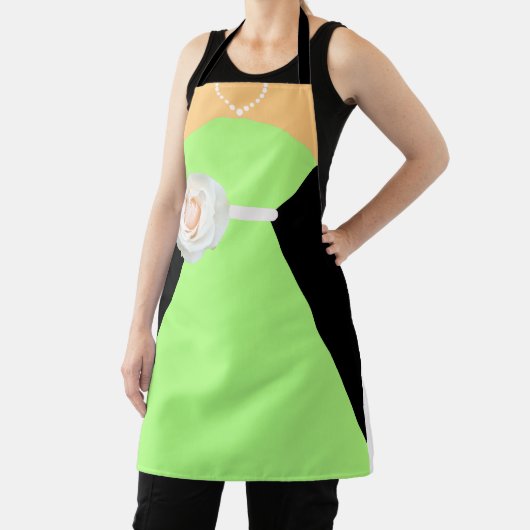 Bridesmaid Kleiderbügel Grün mit Creme-Blume Schürze (InSitu)