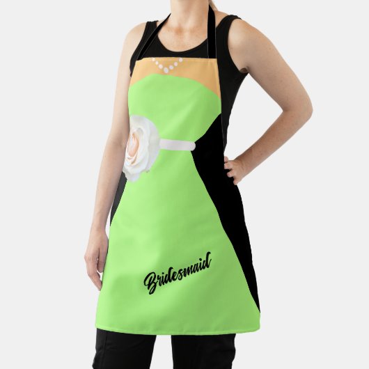 Bridesmaid Kleiderbügel Grün mit Creme-Blume Schürze (InSitu)