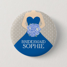 Bridesmaid königsblaues Kleid genannt Hochzeitskle Button
