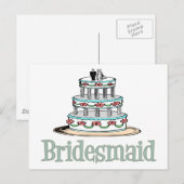 Bridesmaid (Kuchen) Postkarte (Vorne/Hinten)