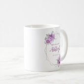 Bridesmaid Lavender Floral Geometric Silver Frame Kaffeetasse (VorderseiteRechts)