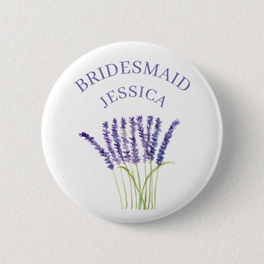 Bridesmaid Lavender Herb Aquarell lila Button (Vorderseite)