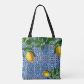 Bridesmaid Lemons Blue Tiles Personal Tasche (Rückseite)