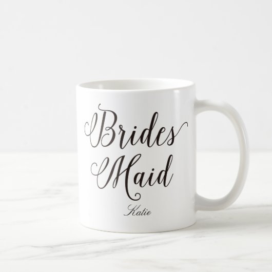 Bridesmaid Lettering Wedding Personalisiert Kaffeetasse (Rechts)