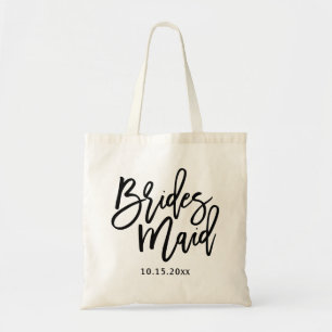 Bridesmaid Letters Black Script Tragetasche