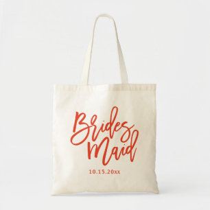 Bridesmaid Letting Orange Script Tragetasche