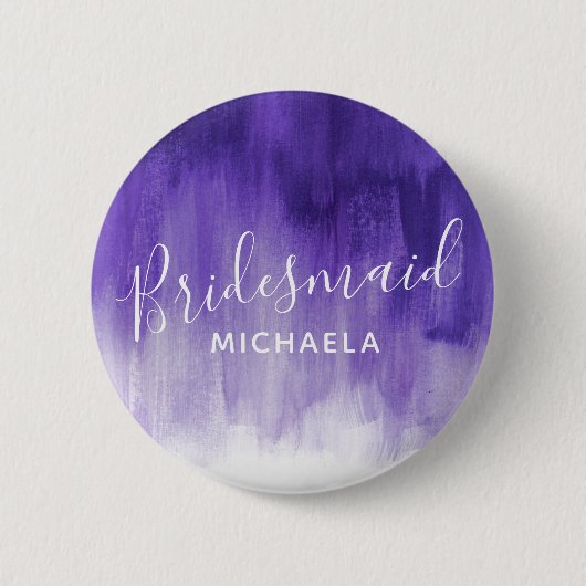 Bridesmaid lila abstrakte Kunst Hochzeitsknöpfe Bu Button (Vorderseite)
