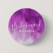 Bridesmaid lila mauve abstrakte Kunst Hochzeit But Button (Vorderseite)