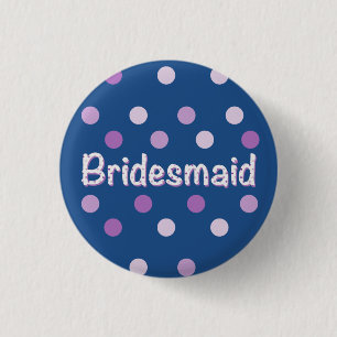 Bridesmaid Lila Polka Dot Button