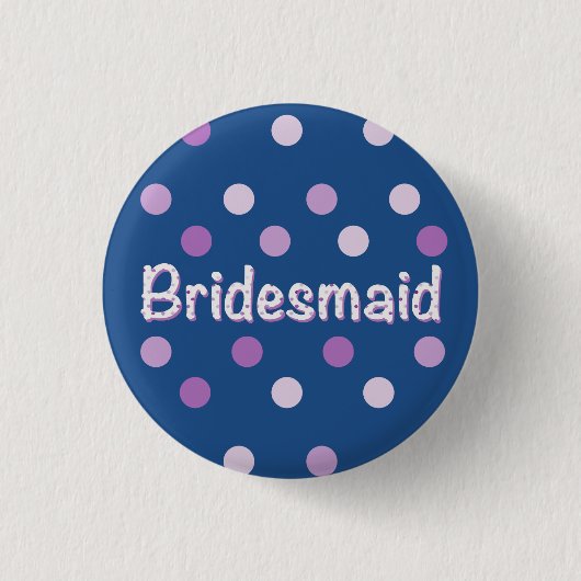 Bridesmaid Lila Polka Dot Button (Vorderseite)