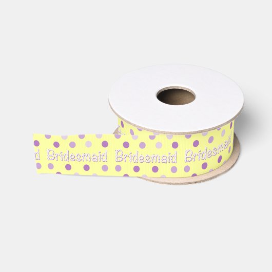 Bridesmaid Lila Polka Dot Ripsband (Spule)