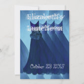 Bridesmaid Luncheon Brunch Blaue Kleider Metallisc Einladung (Rückseite)