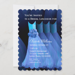Bridesmaid Luncheon Brunch Blue Dress V02 Einladung